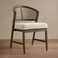 Chaise de salle à manger en rotin de luxe, meubles de salle à manger, ensembles de salle à manger, chaise d'appoint en bois massif