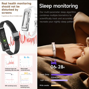 All'ingrosso Smart braccialetti Fitness Tracker 170 modalità di allenamento 24 ore su 24 ore di ossigeno nel sangue cardiofrequenzimetro orologio Moissanite - Product Image 2