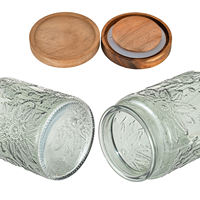 Bocal de conservation en verre borosilicate à faible MOQ avec couvercle en liège, rond et carré, 500-1000 ml, récipient alimentaire hermétique pour la cuisine