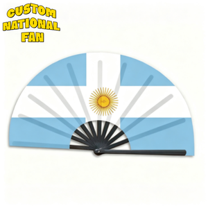 Éventails pliants drapeau Argentine en gros, personnalisables, pour carnaval, mariage, festival, fête, agence de voyage, souvenir - Product Image 1