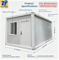Cabine modulaire portable en acier, bureau, dortoir, poste de garde avec fenêtre de sécurité, assemblage rapide