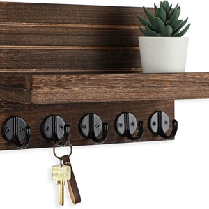 Porte-<span class=keywords><strong>clés</strong></span> <span class=keywords><strong>mural</strong></span> en bois avec <span class=keywords><strong>rangement</strong></span> du courrier et des lettres Organisateur de <span class=keywords><strong>rangement</strong></span> d'entrée pour outils de nettoyage et articles divers en stock - Product Image 3