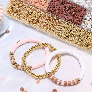 Oferta Especial: Kits de Cuentas Redondas Planas de Arcilla Polimérica de 6 mm, Cuentas Sueltas de Arcilla Polimérica para Hacer Joyería, Hechas a Mano para Collares y Pulseras DIY - Product Image 2