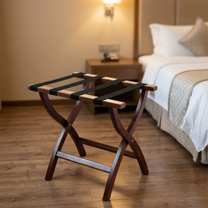 Porte-bagages pliable en bois massif traditionnel, écologique, pour hôtel, usage commercial, design durable, capacité de 100 à 150 lb - Product Image 3