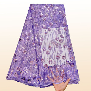 2025 precio al por mayor cordón guipur encaje lentejuelas tela francesa bordado para vestidos de novia mujeres textiles para el hogar bordado - Product Image 5