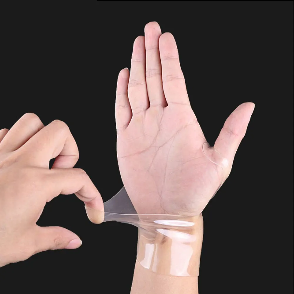 Гелевая прозрачная эластичная самоклеящаяся защита для большого пальца и запястья, компрессионная поддержка рук и запястья для мыши, клавиатуры, компьютера