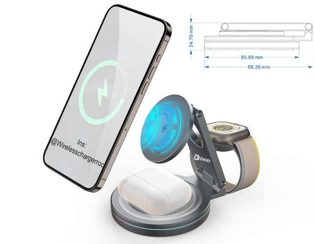 New Arrival Smart Gadgets Phone Wireless Charging Holder Earbuds Watch Phone Accessories Fast Magnetic Wireless Charger Holder