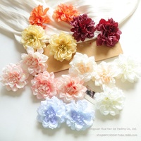 Bros Bunga Dahlia Realistis Buatan Tangan dari Kain Sutra, Aksesori DIY untuk Pernikahan/Fotografi/Dekorasi Rumah