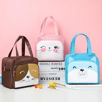 Sac isotherme réutilisable pour le déjeuner des enfants, motif dessin animé mignon, grande capacité, avec couvercle rabattable, en tissu Oxford, portable