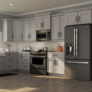 Ensemble d'armoires de cuisine modernes en bois massif, écologiques et multifonctionnelles, avec pieds en alliage d'aluminium couleur RAL personnalisée - Product Image 6