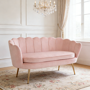 <span class=keywords><strong>Canapé</strong></span> deux <span class=keywords><strong>places</strong></span> en velours en forme de pétale de luxe pour la maison, le salon, la chambre, l'hôtel, l'appartement, meubles élégants d'intérieur - Product Image 1