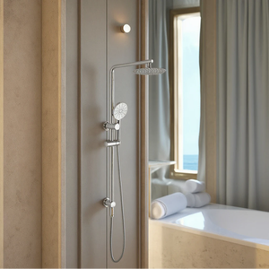 Colonne de douche murale chromée haute pression avec barre coulissante réglable, certifiée Watermark, pour salle de bain - Vente en gros - Product Image 4
