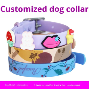 Customized Dog Collar With Cartoon Patterns PU Material Cute Style Buckle Closure For Dogs All Seasons - Product Image 4