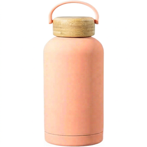 Custom Logo 500ml Stainless Steel Vacuum Insulated <b>Water</b> <b>Bottle</b> <b>With</b> Bamboo Lid and <b>Handle</b> - Product Image 1