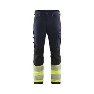 BLAKLADER - 119316428933D108 Pantalon extensible dans les 4 sens sans poches à clous Bleu marine/jaune HI-VIS WORKWEAR - Product Image 1
