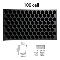 Plateau de semis en plastique PET à 100 alvéoles rondes, plateau de démarrage portable pour la propagation de légumes, fleurs et serres
