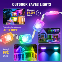 Guirlandes lumineuses LED RGBW étanches IP67, contrôle intelligent par application, décoration de Noël et de fêtes pour l'éclairage extérieur du jardin, de la cour et des allées