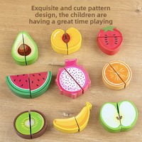 OEM Pretend Play Keuken Speelgoedset Natuurlijk Houten Eten Fruit Groente Snijset Speelgoed voor peuters Fijne Motoriek Training