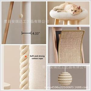 Cat Tree With Sisal Rope 4.33 In Diameter Durable <b>Scratching</b> <b>Post</b> For Cats Home Use - Product Image 1