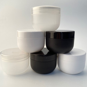 Pot cosmétique en plastique PP givré noir <span class=keywords><strong>de</strong></span> 300 ml, 250 ml, 250 g, forme <span class=keywords><strong>de</strong></span> bol, pot en plastique PCR 100 % mat <span class=keywords><strong>de</strong></span> 200 ml pour <span class=keywords><strong>beurre</strong></span> corporel avec bouchon blanc - Product Image 2