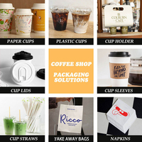 Gobelets à café en plastique PLA transparent biodégradable et recyclable avec couvercles plats/à bec verseur, logo personnalisé, 10/12/14/16/24 oz
