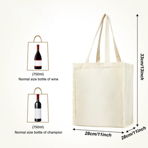 Sac à vin réutilisable personnalisé pour 6 bouteilles avec séparateur, porte-vin, sac en toile pour épicerie, sac à vin pour le camping, pique-nique, cadeau - Product Image 3