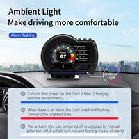 Wiiyii Dernière Version Compteur de Vitesse HUD P6 Système Double OBD2+GPS Affichage Tête Haute Résolution Sans Délai Accessoires Auto