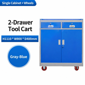 Carrello Portautensili Professionale <span class=keywords><strong>a</strong></span> 5 Cassetti e 1 Porta in Metallo, Armadio Portautensili Pesante in Acciaio Laminato <span class=keywords><strong>a</strong></span> Freddo con Banco da Lavoro e Pannello Forato - Product Image 3