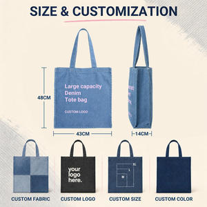 Wholesale Large Capacity Denim Shopping Handbag Newly Designed Fashion Portable Denim Shopping <b>Bag</b> the <b>Tote</b> <b>Bag</b> - Product Image 3