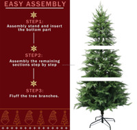 Décoration de Noël de luxe, arbre de Noël artificiel pliable en PE et PVC de 180 cm