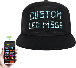 LED <b>Hat</b> <b>Light</b> Up Baseball Cap Flash Glow <b>Hat</b> USB Charging App Programmable LED Message <b>Hats</b> Scrolling LED Display Caps - Product Image 2