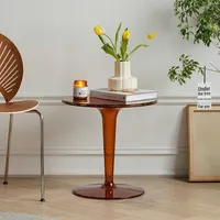 Table basse multifonctionnelle mobile en plastique transparent de style scandinave moderne pour petit appartement, salon, bureau à domicile, support à tasses