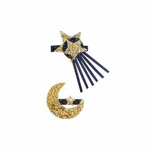 Novedad, Bonitos Pasadores de Pelo con Diseño de Luna y Estrellas Brillantes para Niños, Accesorios para Fiestas de Dibujos Animados - Product Image 1