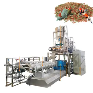 0.5-6Ton Per Uur Pluimveevoer Complete Productielijn Sierdrijvende Visvoer Pellet Machine Prijs