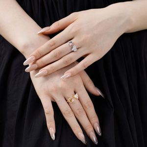 Dylam 925 <b>Sterling</b> <b>Silver</b> 5A Zirconia Women Alphabet Capital Letter G Initial Stackable <b>Adjustable</b> Heart <b>Rings</b> Jewelry Gifts - Product Image 2
