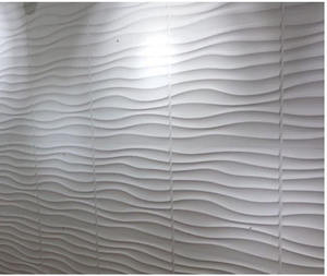 Paneles Decorativos de PVC para Exteriores, 30x30 cm, Blancos con Líneas Onduladas, Diseño 3D para Paredes - Product Image 5