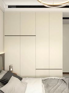 Custom Melamine Wood Style Minimalist <b>Wardrobe</b> Cabinet High Quality Modern Adjustable Design Bedroom Ample Hanging Space - Product Image 6