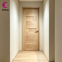 Kit de portes de chambre en bois massif chêne blanc pré-montées, finition moderne personnalisée pour maison et appartement