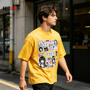 New Design Men's <strong>Tshirts</strong> Washed Sun Faded Boxy Fit Custom Graphic Tee Streetwear Y2k 100%Cotton T-Shirts for Men Hot Supplier - Product Image 3