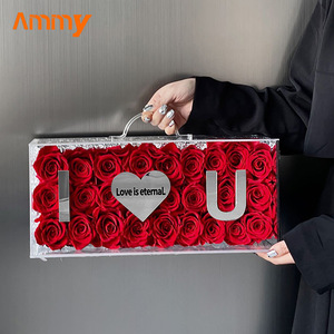 Coffret cadeau acrylique AM-PFE69 'I LOVE YOU' fleur éternelle pour la fête des mères et Noël préserve <span class=keywords><strong>les</strong></span> roses de manière aiguë - Product Image 5
