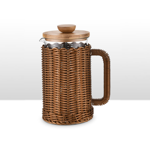 Elegante French Press con Coperchio in Bambù, Base in Sughero e Vetro Resistente al Calore, 350-1000ml, Ideale come Regalo - Product Image 2