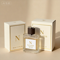 Flacons de parfum carrés en verre de luxe, logo personnalisé avec estampage à chaud, vaporisateur à pompe, 50 ml/100 ml, solution d'emballage tout-en-un