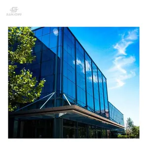 Sanjing baie vitre coulissante 3m सील ग्लास इकाइयों की आपूर्ति ग्लास एल्यूमीनियम पर्दे की दीवार