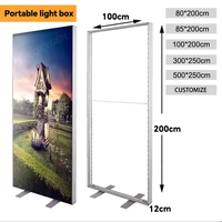 Papan Tanda Backlit Bingkai Aluminium Satu Sisi/Dua Sisi Seg Light Box Persegi Panjang Gantung Portabel Pameran Fc Barcelona