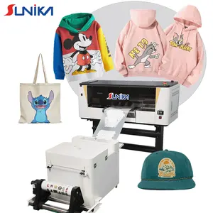 Sunika White Ink Print Manufacture Fast 12inch Speed Precision High Performance 60cm Dtf Printer Machine With Heat Press Machine