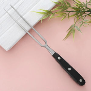 Couteaux et accessoires de cuisine en acier inoxydable pour barbecue, manche en bois, couteau et fourchette à brochettes en forme de U pour bœuf et agneau, pour extérieur - Product Image 2