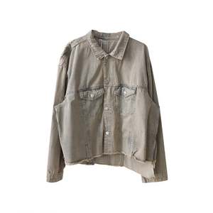 Giacca in Denim da uomo autunno inverno nuovo Design blu Oversize Jean Coat con bottone tascabile - Product Image 1