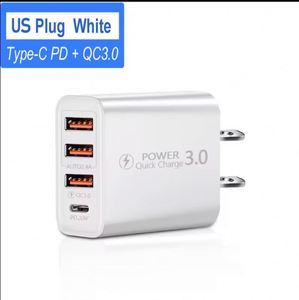 Cargador Rápido Móvil 3USB+PD Tipo-C, Cabezal de Carga Multi-Interfaz para Viajes, Venta al Por Mayor Internacional - Product Image 1