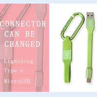 Gantungan Kunci Bersertifikasi Mfi Kabel Data Usb Pengisi Daya Data 3A Konektor Usb 2.0 Pengisian Cepat untuk Ponsel Pintar