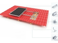 Système de montage solaire pour toiture, structure en aluminium avec accessoires en acier inoxydable pour usage domestique, toutes pièces, modèle YK-PM01